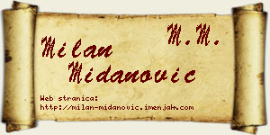 Milan Midanović vizit kartica